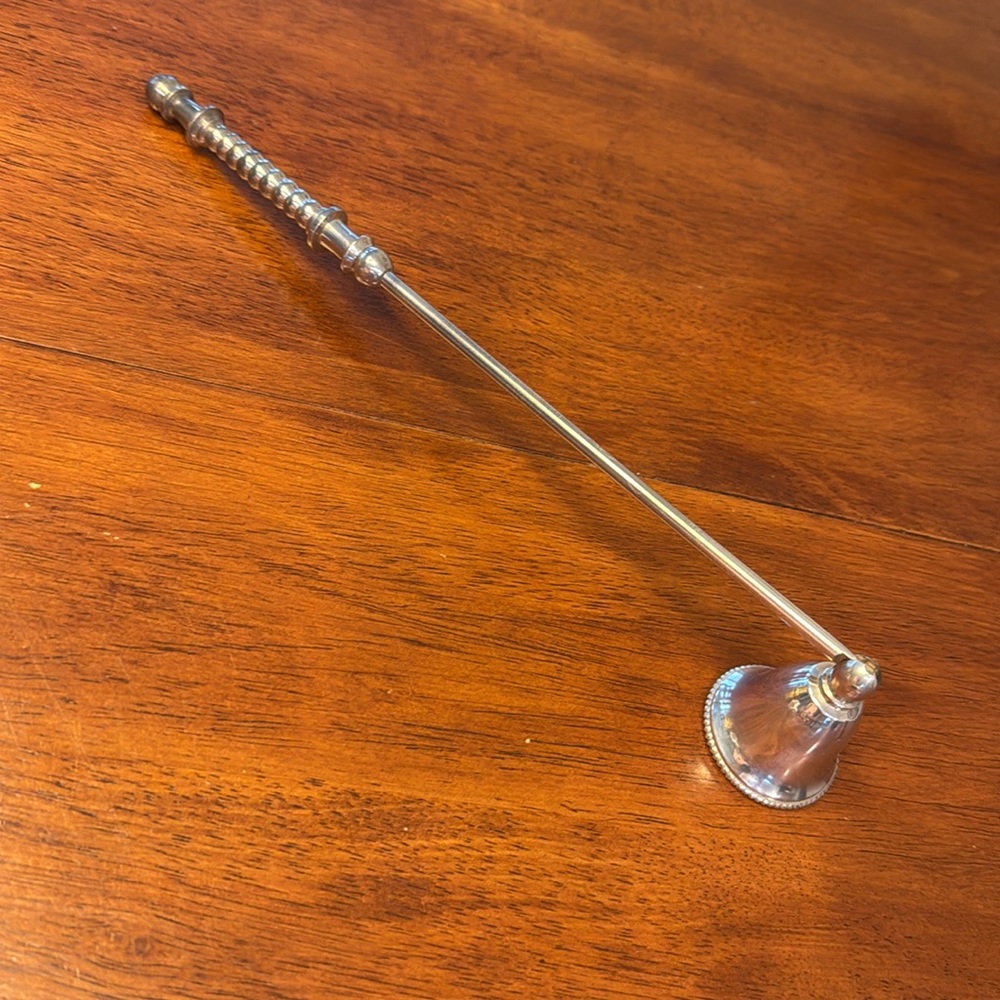 Vintage Silver Plated Candle Snuffer 16” Heavy Made in India New in Box